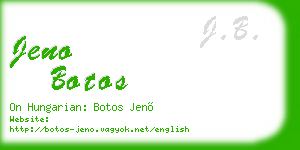 jeno botos business card
