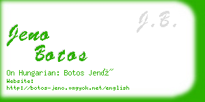 jeno botos business card